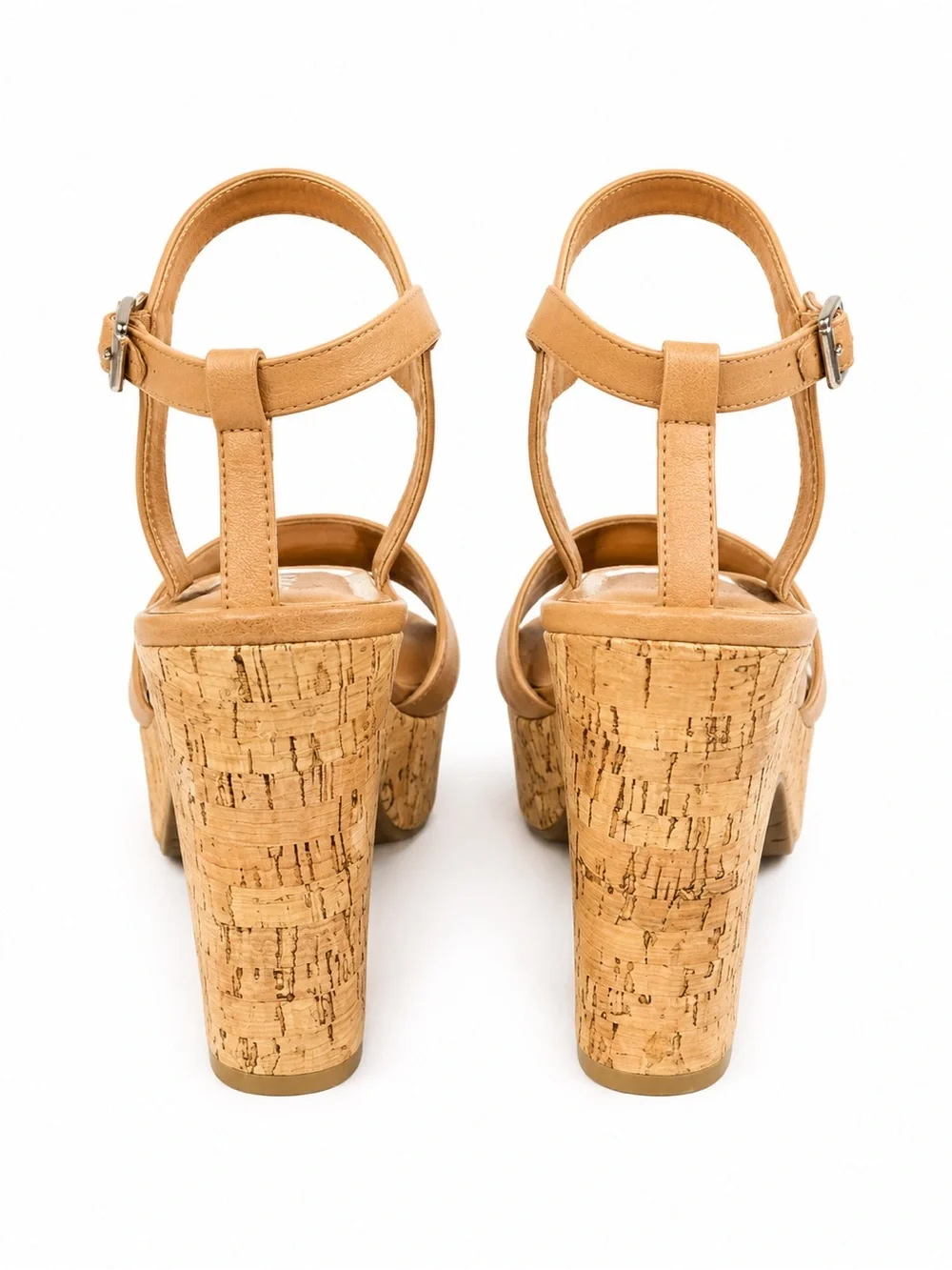 Sun Stone Women's Platform T-Strap Sandals - Nude